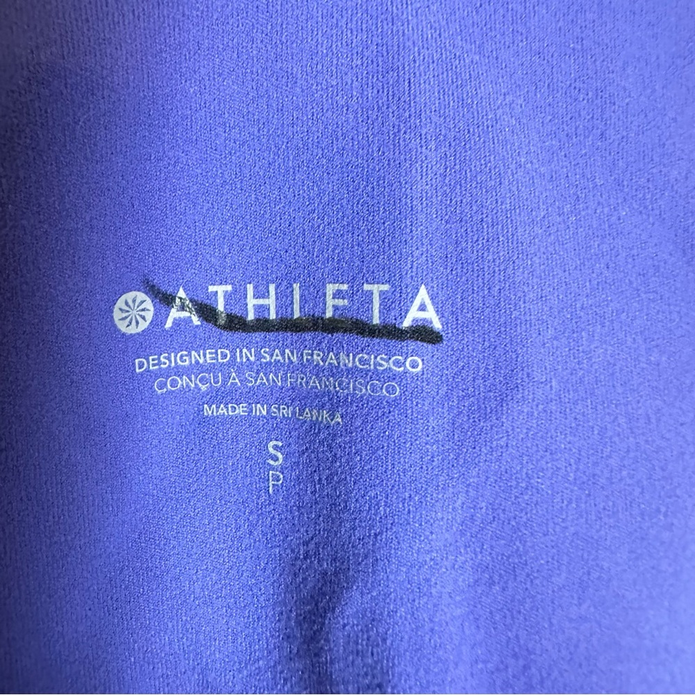 Athleta Conscious Crop‎ Top Blue Purple Floral Removable Pads NWT Bra Small - Picture 7 of 11